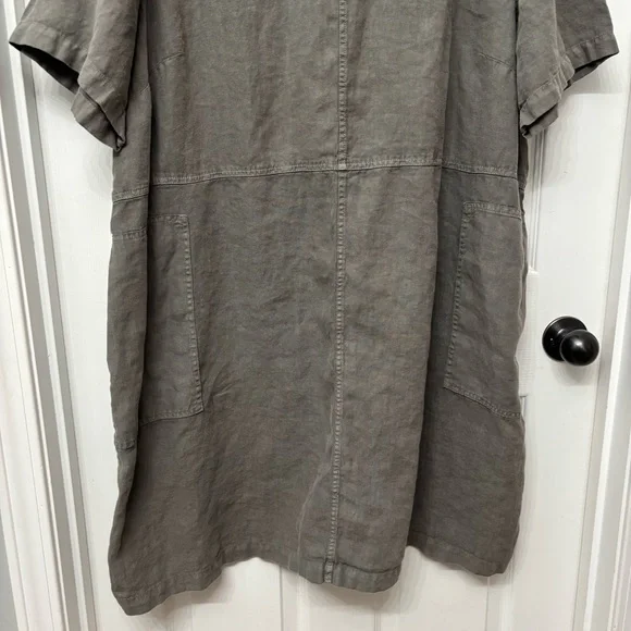 Gray Linen Shift Dress | Pure Jill 4X - Picture 4 of 11